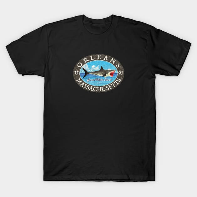 Orleans, Massachusetts (Cape Cod) Great White Shark T-Shirt by jcombs